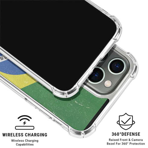 Brazil Flag Distressed iPhone 16 Pro Max Clear Case